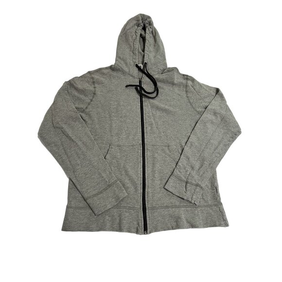 Standard James Perse Vintage French Terry Zip Up Hoodie in Heather Grey